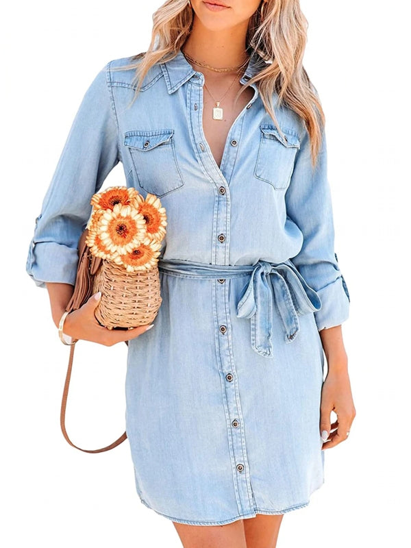 Mirla | Mode Kvinnor Avslappnad Denim Klänning-Eva Jonsson