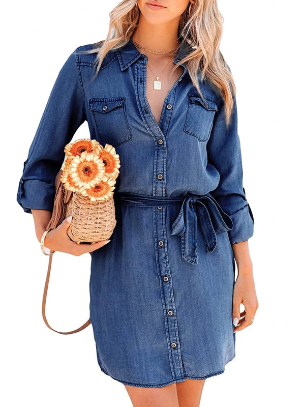 Mirla | Mode Kvinnor Avslappnad Denim Klänning-Eva Jonsson