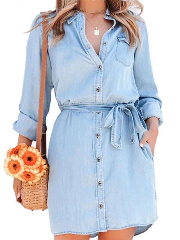 Mirla | Mode Kvinnor Avslappnad Denim Klänning-Eva Jonsson
