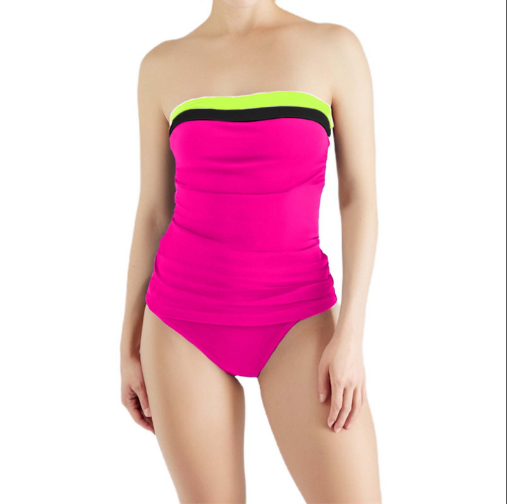 Mirla | Mode Magkontroll Färgblock Tankini Set-Eva Jonsson