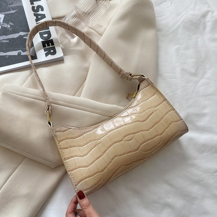 Mirla | Modische Exquisite Shoppingväska Tote Axelväskor Enfärgad Kettväska för Damer-Eva Jonsson
