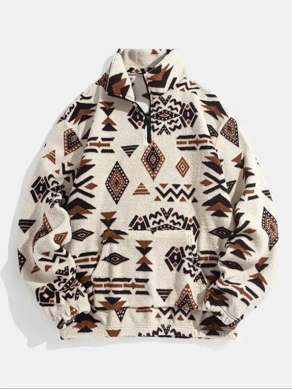 Mirla | Mönstrad fleece-tröja-Eva Jonsson