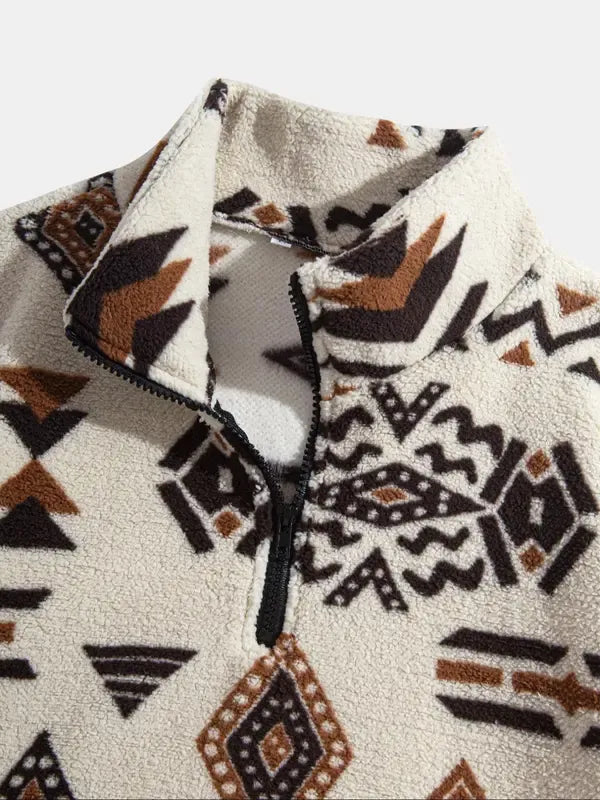 Mirla | Mönstrad fleece-tröja-Eva Jonsson