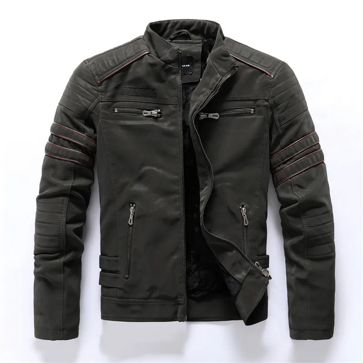 Mirla | Motorcykeljacka Slim Fit Fleece-foder Steppdetaljer Dragkedjefickor-Eva Jonsson