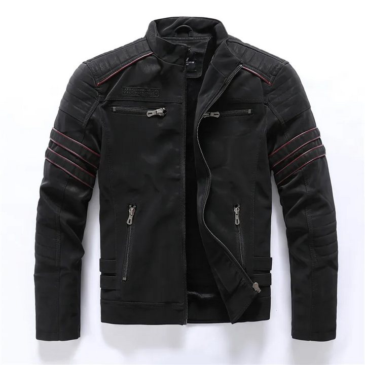 Mirla | Motorcykeljacka Slim Fit Fleece-foder Steppdetaljer Dragkedjefickor-Eva Jonsson