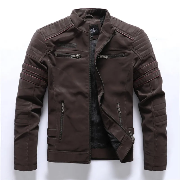 Mirla | Motorcykeljacka Slim Fit Fleece-foder Steppdetaljer Dragkedjefickor-Eva Jonsson