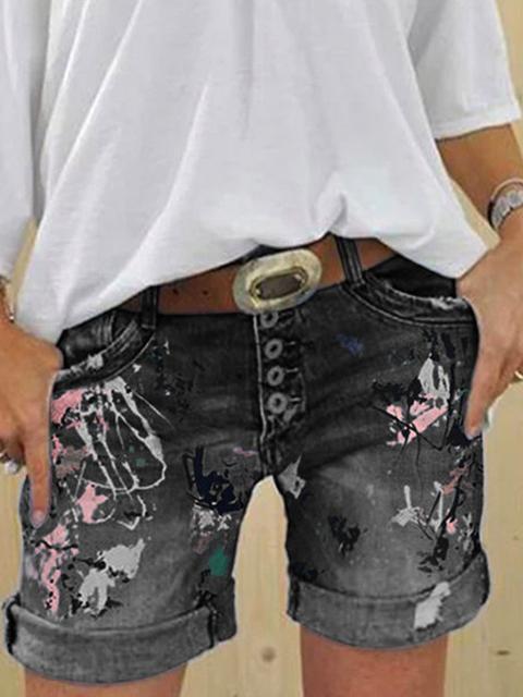 Mirla | Multi Knapp-Druck Denimshorts-Eva Jonsson