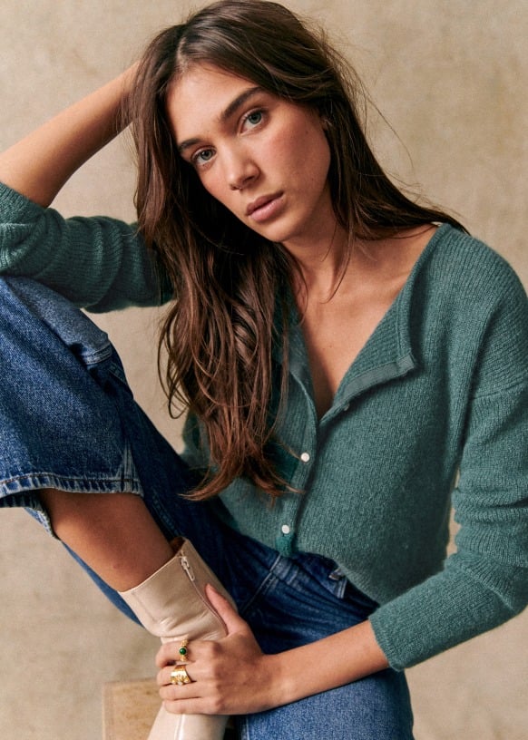 Mirla | Mysig Grovstickad Cardigan Jumper-Eva Jonsson