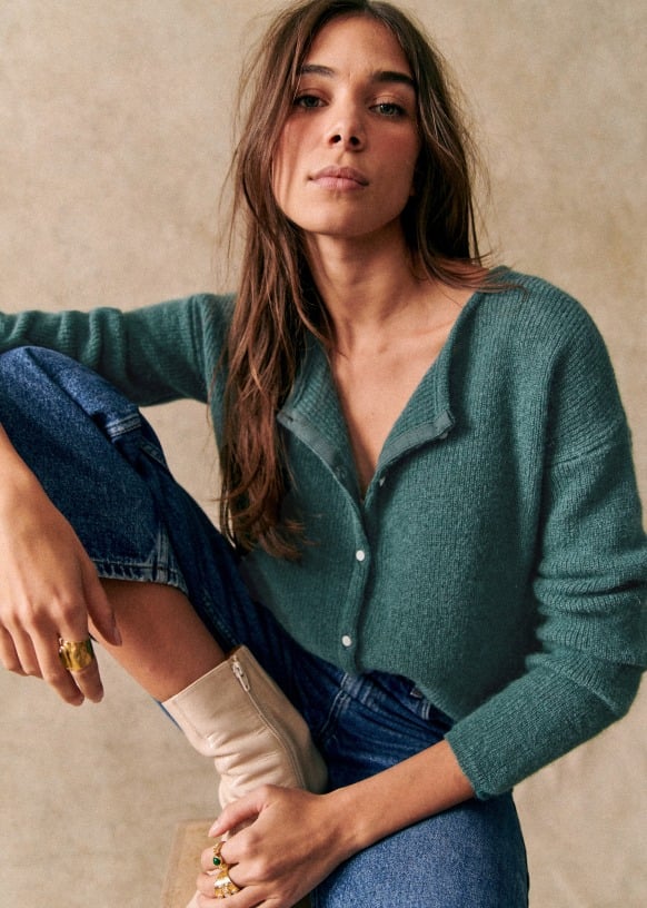 Mirla | Mysig Grovstickad Cardigan Jumper-Eva Jonsson