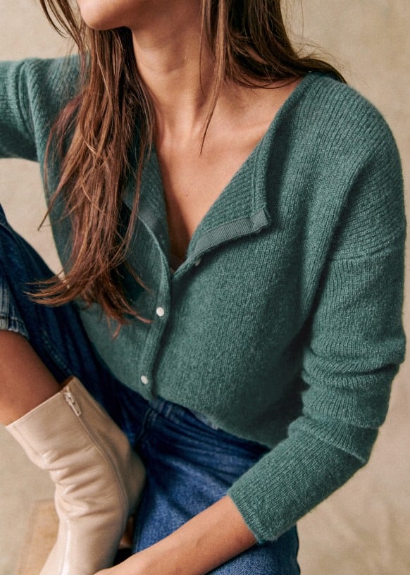 Mirla | Mysig Grovstickad Cardigan Jumper-Eva Jonsson