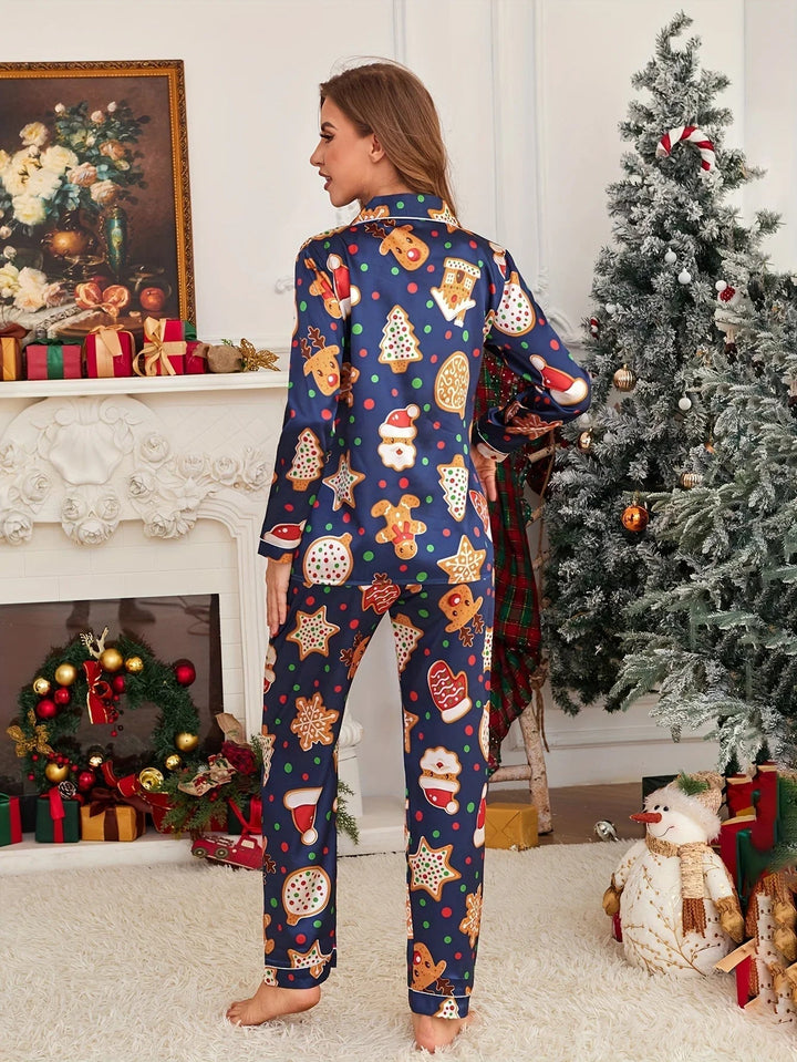 Mirla | Mysig Julkaka-Tryck Långärmad Pyjamas Unisex-Eva Jonsson
