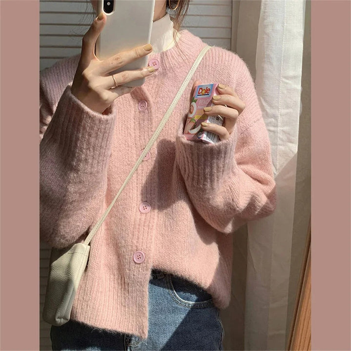 Mirla | Mysig Lätt Stickad Cardigan Tröja-Eva Jonsson