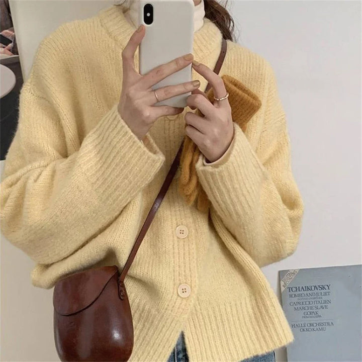 Mirla | Mysig Lätt Stickad Cardigan Tröja-Eva Jonsson