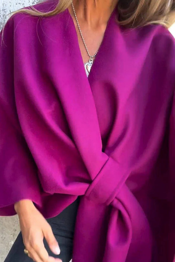 Mirla | Mysig, Lätt V-Ringad Stola Cape Jacka-Eva Jonsson