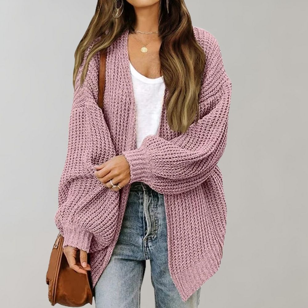 Mirla | Mysig Öppen Cardigan med Biskopsärmar-Eva Jonsson