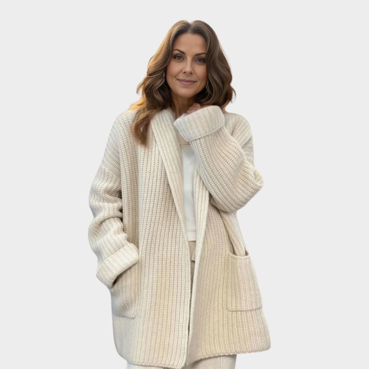 Mirla | Mysig Stickad Ullcardigan Tröja-Eva Jonsson