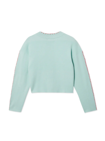 Mirla | Mysig Strandstickad Cardigan med Nautisk Bläckfiskdesign-Eva Jonsson