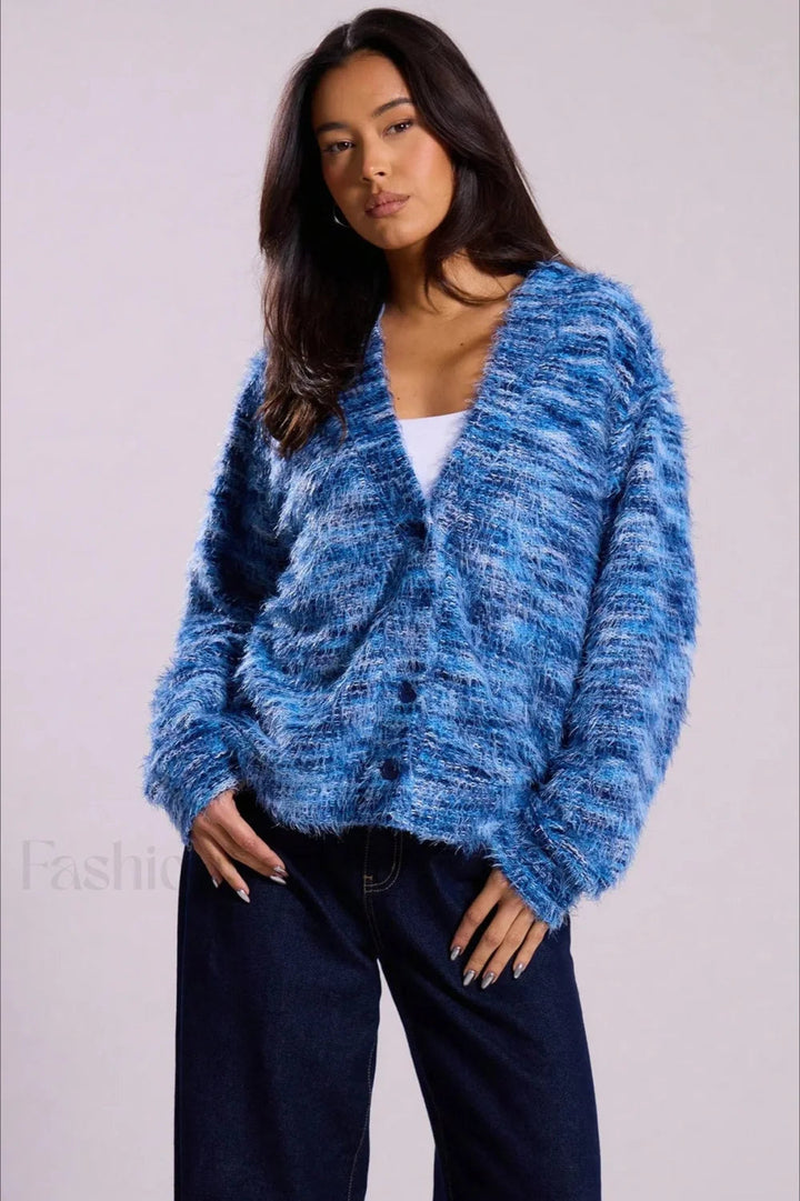 Mirla | Mysig Vintage Randig Cardigan med V-Ringning-Eva Jonsson