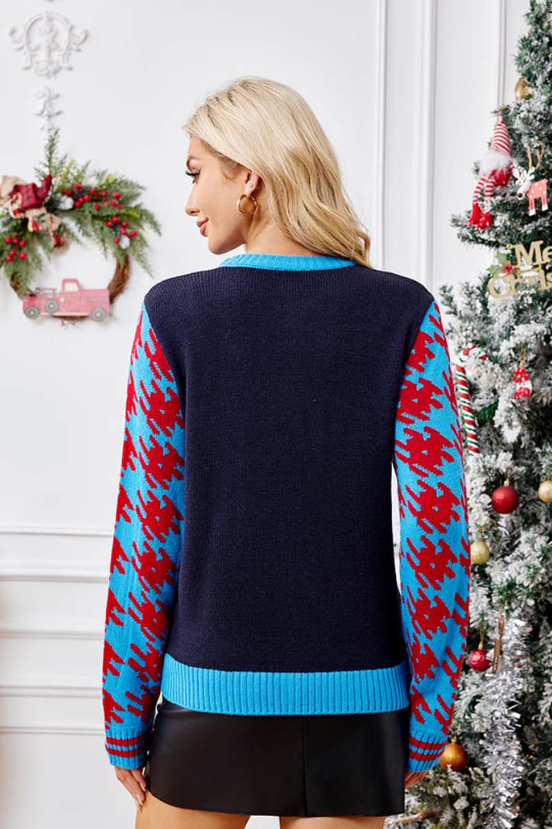 Mirla | Njuta Julstrumpor Broderi Stickad Tröja-Eva Jonsson