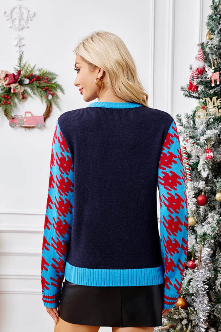 Mirla | Njuta Julstrumpor Broderi Stickad Tröja-Eva Jonsson
