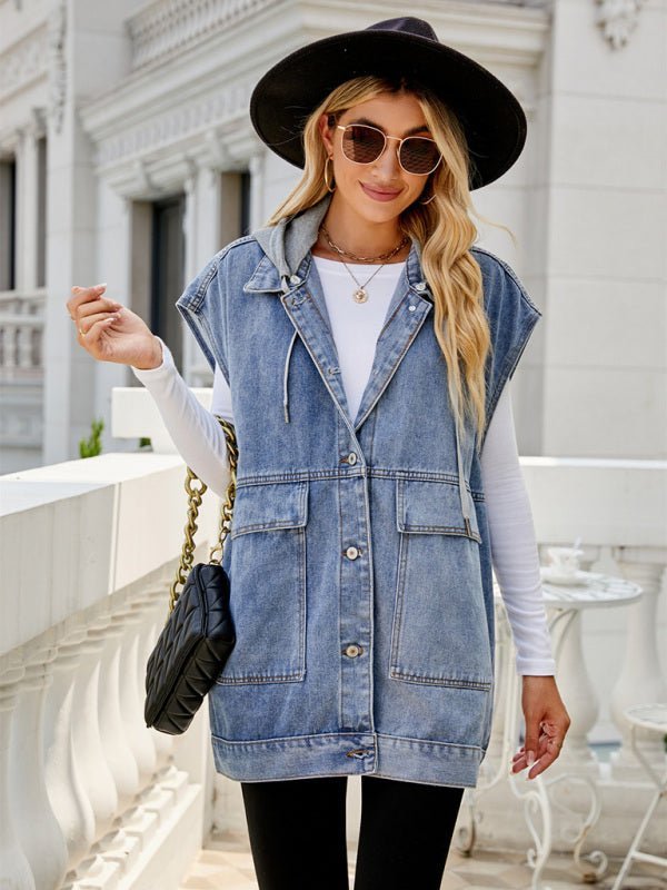 Mirla | Ny Denim-Väst Sommarmode-Trend Denim Ärmlös Väst-Eva Jonsson