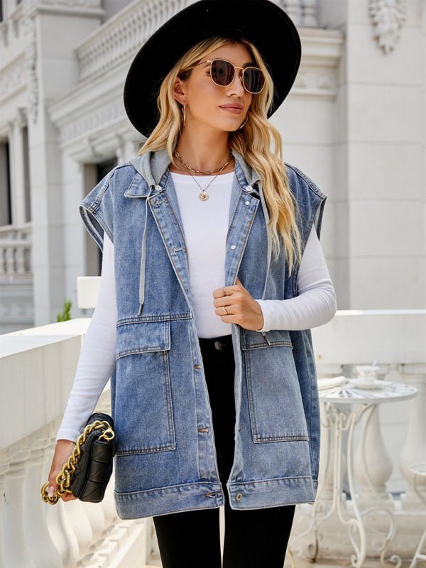 Mirla | Ny Denim-Väst Sommarmode-Trend Denim Ärmlös Väst-Eva Jonsson