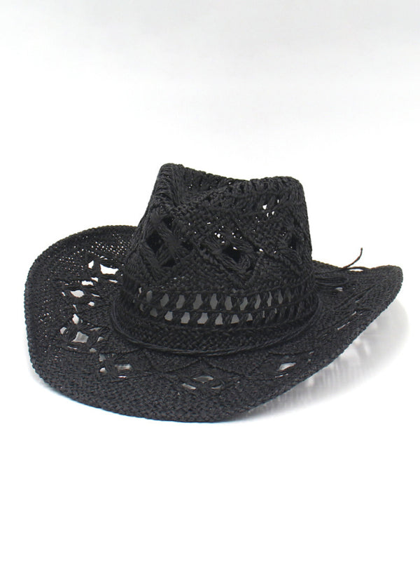 Mirla | Ny Hohl Cowboyhatt, Handstickad Stråhatt, Jazzhatt med Förhöjd Rand-Eva Jonsson