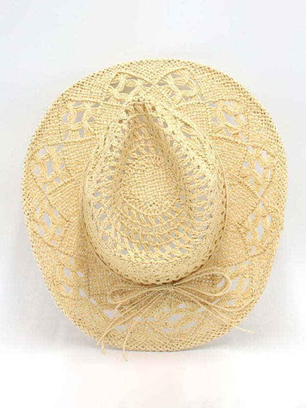 Mirla | Ny Hohl Cowboyhatt, Handstickad Stråhatt, Jazzhatt med Förhöjd Rand-Eva Jonsson