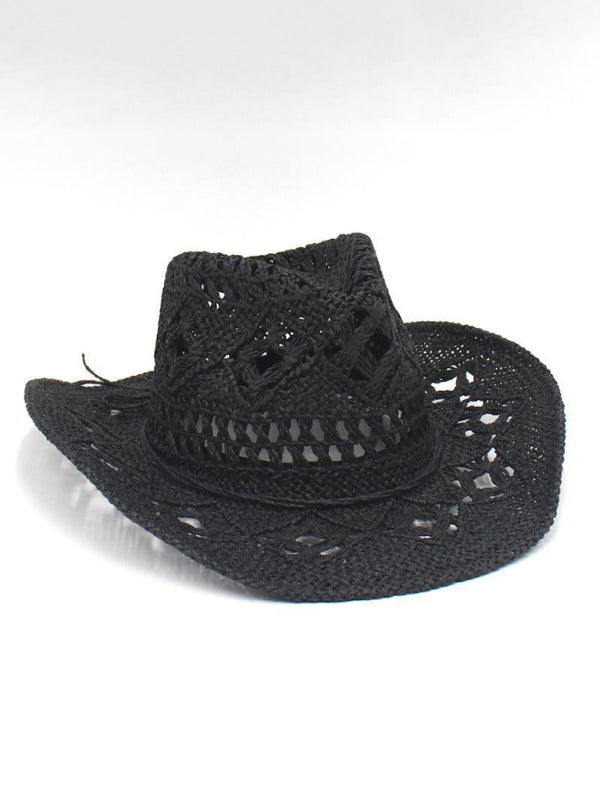 Mirla | Ny Hohl Cowboyhatt, Handstickad Stråhatt, Jazzhatt med Förhöjd Rand-Eva Jonsson