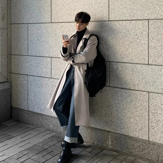 Mirla | Nya höstkappa för herrar Lång, moderiktig ytterrock trenchcoat-Eva Jonsson