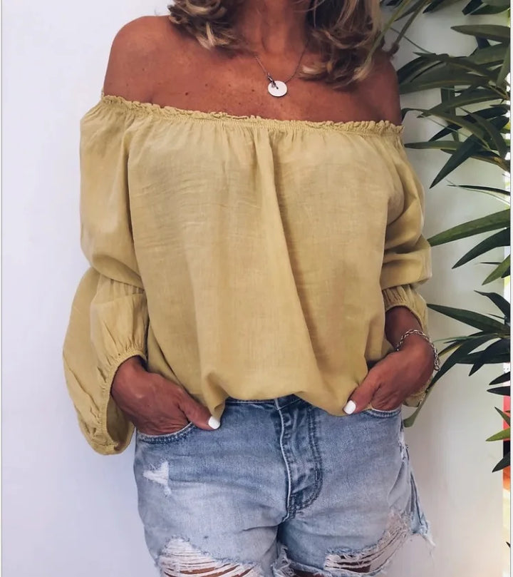 Mirla | Off Shoulder Blus med Eleganta Ballongärmar-Eva Jonsson