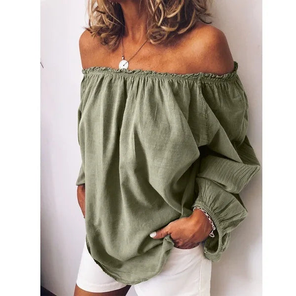 Mirla | Off Shoulder Blus med Eleganta Ballongärmar-Eva Jonsson