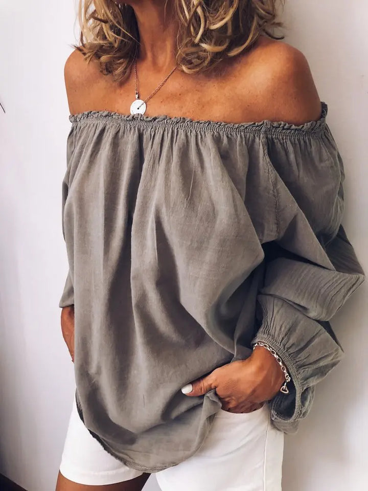 Mirla | Off Shoulder Blus med Eleganta Ballongärmar-Eva Jonsson