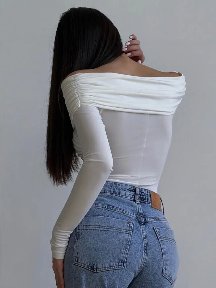Mirla | Off-Shoulders Bodysuit Modern Elegant Plisserad Dam-Bodysuit-Eva Jonsson