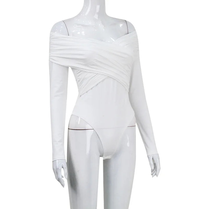 Mirla | Off-Shoulders Bodysuit Modern Elegant Plisserad Dam-Bodysuit-Eva Jonsson