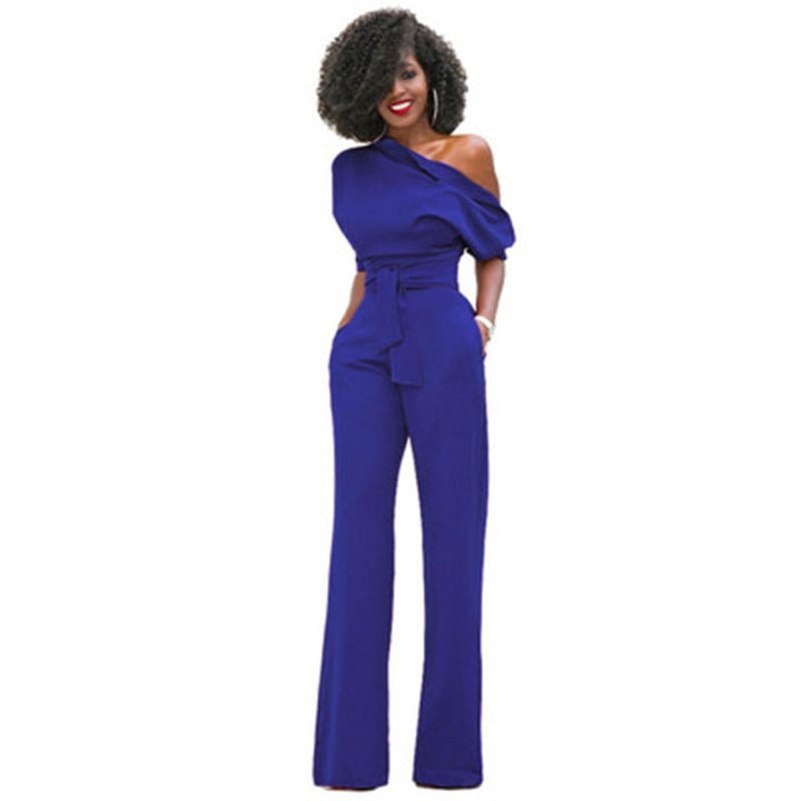 Mirla | Off-shoulder, Elegant Jumpsuit med bälte för damer-Eva Jonsson