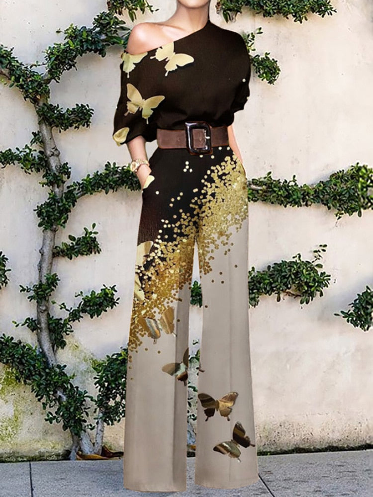 Mirla | Offshoulder jumpsuit med blommönster-Eva Jonsson