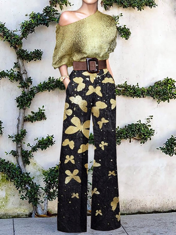 Mirla | Offshoulder jumpsuit med blommönster-Eva Jonsson