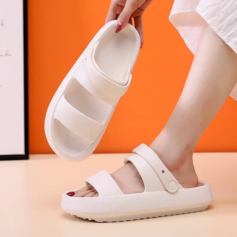 Mirla | Ortopeder Sandaler Comfort Plus Tofflor med Dubbelremmar Vadderade, Avslappnade Slip-On-Sandaler-Eva Jonsson