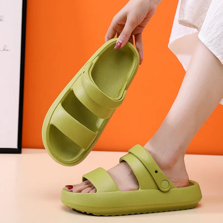 Mirla | Ortopeder Sandaler Comfort Plus Tofflor med Dubbelremmar Vadderade, Avslappnade Slip-On-Sandaler-Eva Jonsson