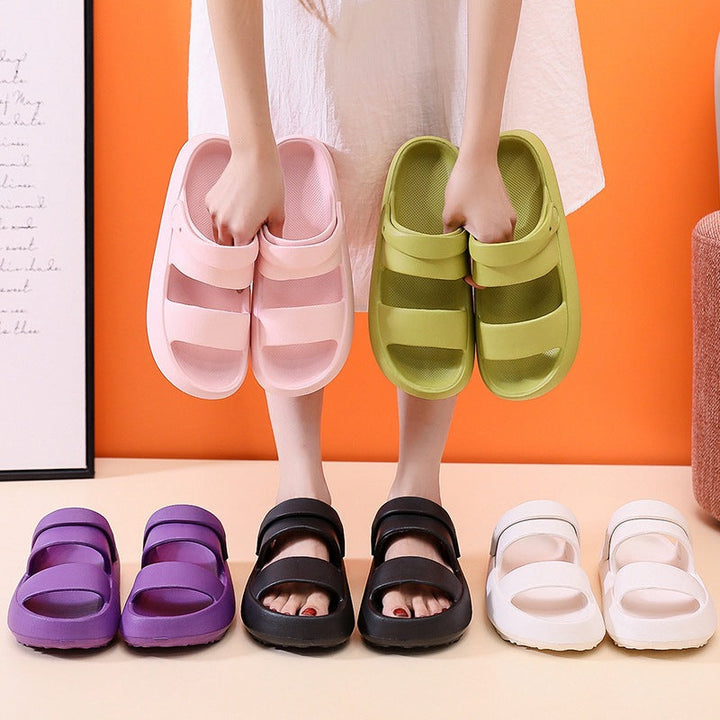Mirla | Ortopeder Sandaler Comfort Plus Tofflor med Dubbelremmar Vadderade, Avslappnade Slip-On-Sandaler-Eva Jonsson