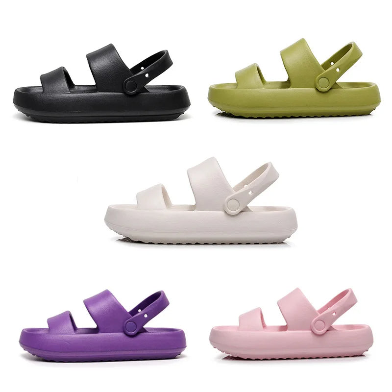 Mirla | Ortopeder Sandaler Comfort Plus Tofflor med Dubbelremmar Vadderade, Avslappnade Slip-On-Sandaler-Eva Jonsson