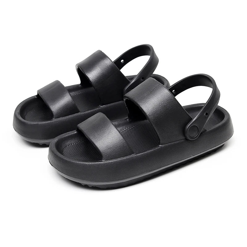 Mirla | Ortopeder Sandaler Comfort Plus Tofflor med Dubbelremmar Vadderade, Avslappnade Slip-On-Sandaler-Eva Jonsson