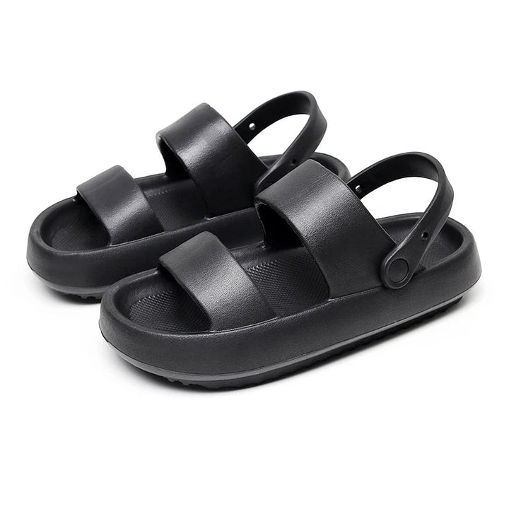Mirla | Ortopeder Sandaler Comfort Plus Tofflor med Dubbelremmar Vadderade, Avslappnade Slip-On-Sandaler-Eva Jonsson