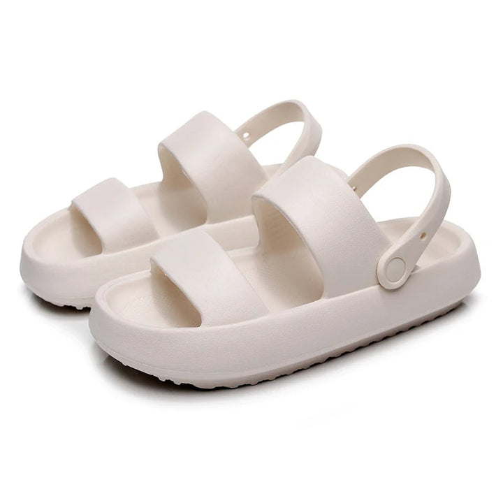 Mirla | Ortopeder Sandaler Comfort Plus Tofflor med Dubbelremmar Vadderade, Avslappnade Slip-On-Sandaler-Eva Jonsson