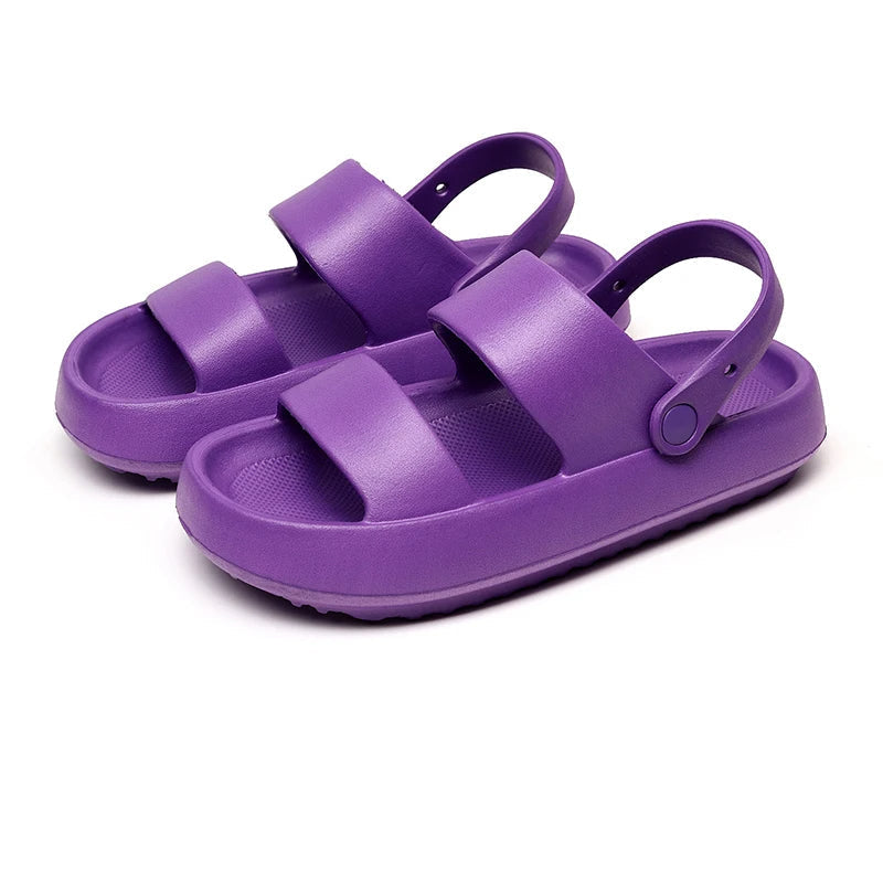 Mirla | Ortopeder Sandaler Comfort Plus Tofflor med Dubbelremmar Vadderade, Avslappnade Slip-On-Sandaler-Eva Jonsson