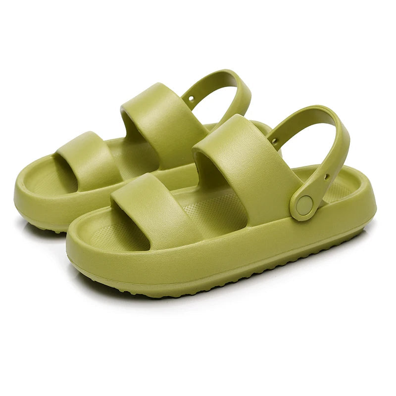 Mirla | Ortopeder Sandaler Comfort Plus Tofflor med Dubbelremmar Vadderade, Avslappnade Slip-On-Sandaler-Eva Jonsson