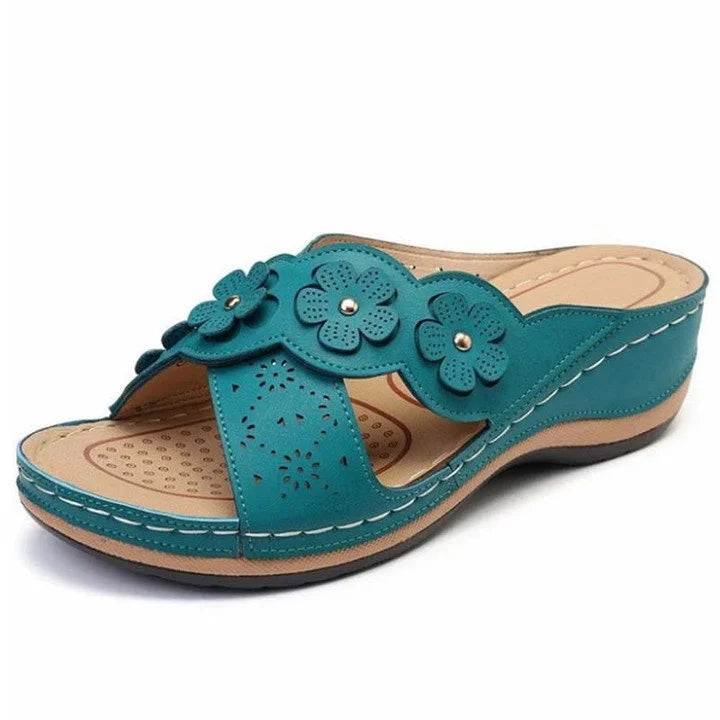 Mirla | Ortopedisk dam sandal med blommönster-Eva Jonsson