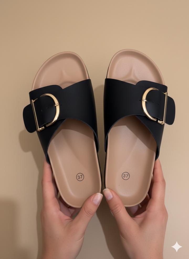 Mirla | Ortopediska Platta Sandaler med Justerbara Spännen Ремени-Eva Jonsson
