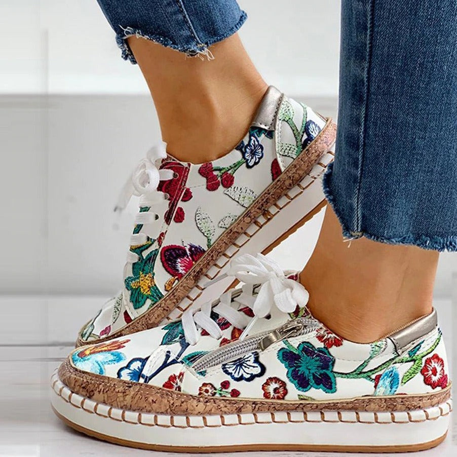 Mirla | Ortopediska blommiga sneakers-Eva Jonsson